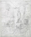 JULES LEFEBVRE, A Drawing Class, black chalk